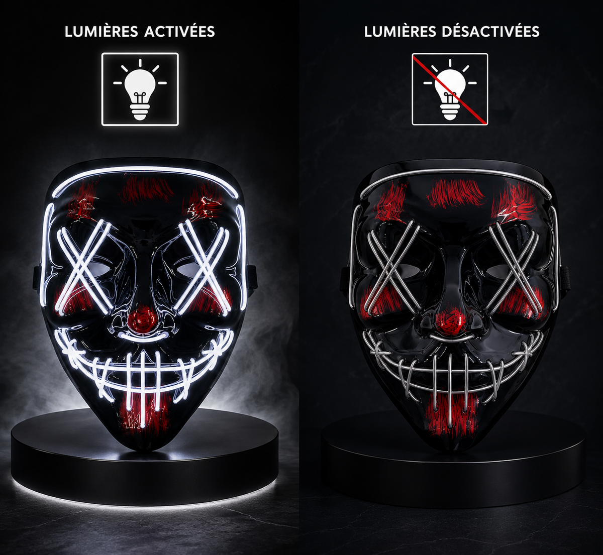 Masque LED Rouge/Orange