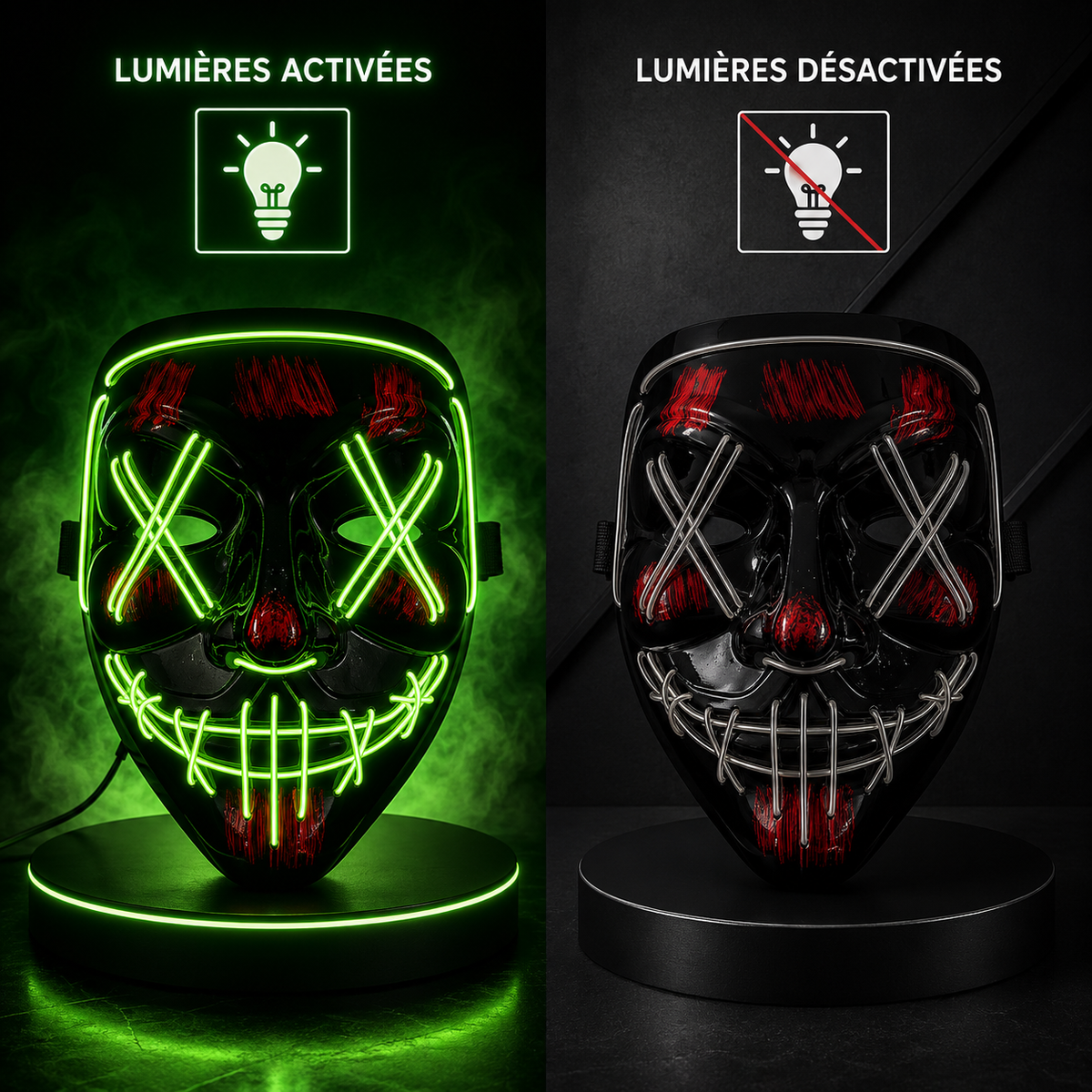 Masque LED Bleu