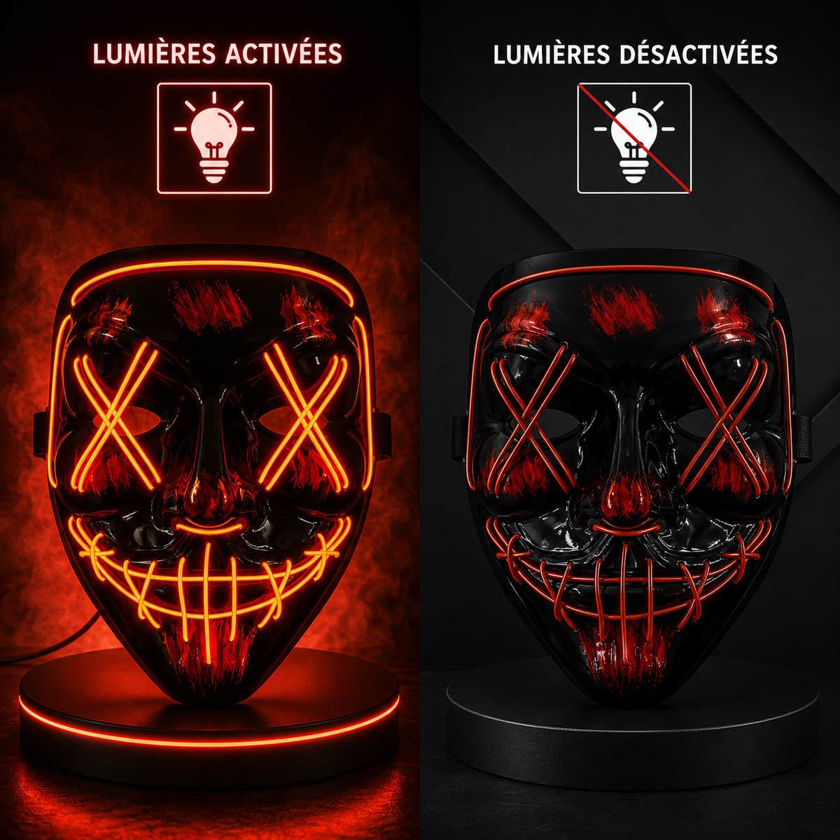 Masque LED Rose/Vert