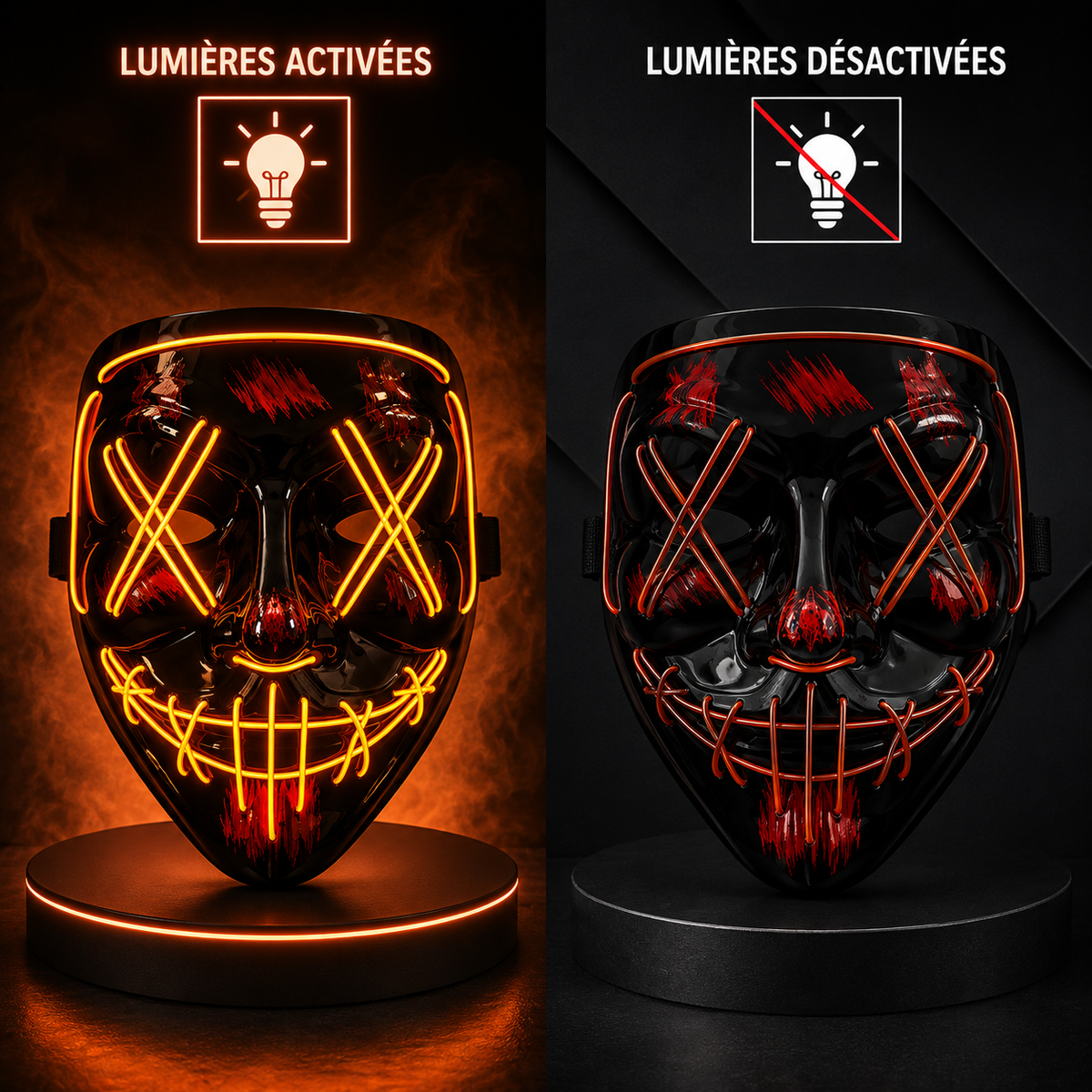 Masque LED Cyan/Rose
